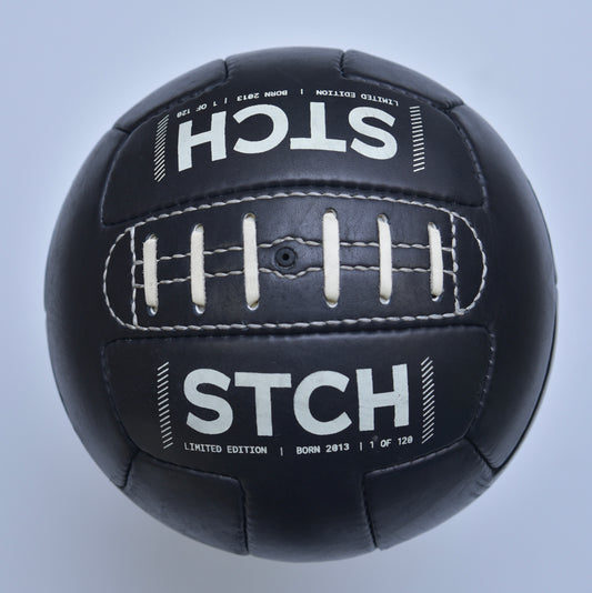 Vintage Leather Soccer Ball - BLK