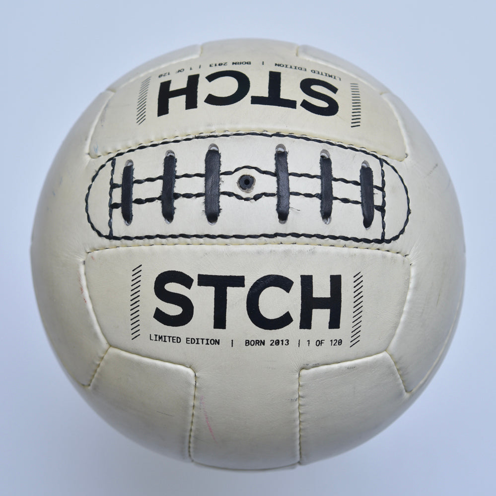 Vintage Leather Soccer Ball - WHT