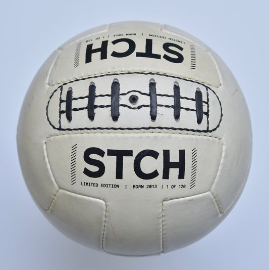 Vintage Leather Soccer Ball - WHT